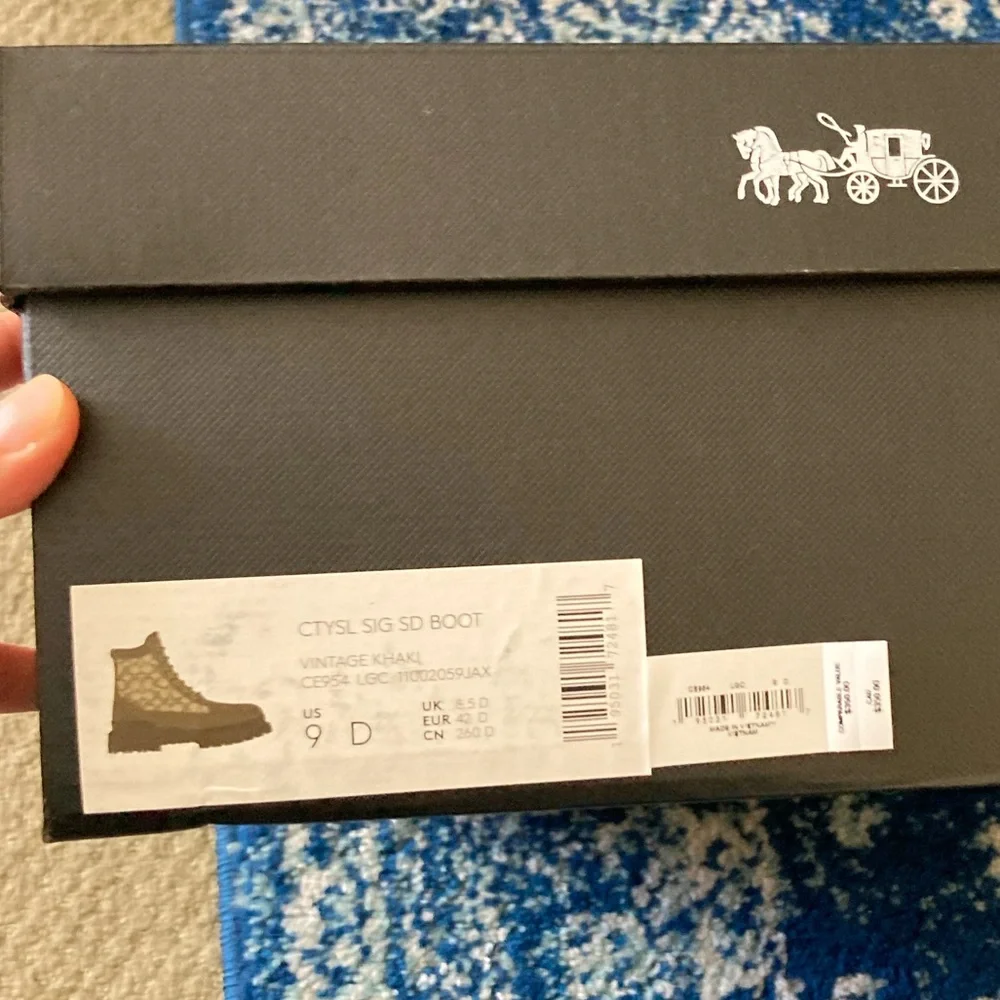 NWT COACH KHAKI SIGNATURE JACQUARD CITYSOLE BOOT